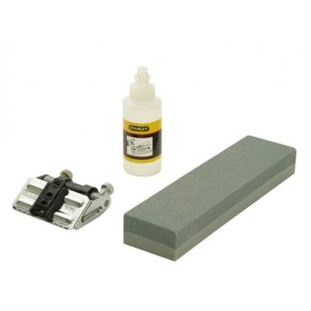 Stanley 3-Piece Sharpening System Kit - Honing Guide, Oilstone and Oil (0-16-050)