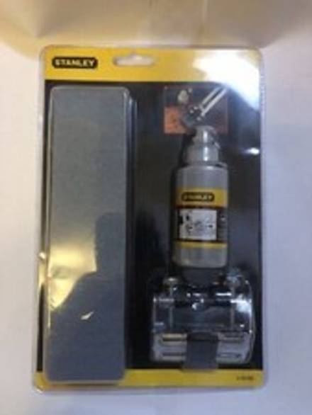 Stanley 3-Piece Sharpening System Kit - Honing Guide, Oilstone and Oil (0-16-050)