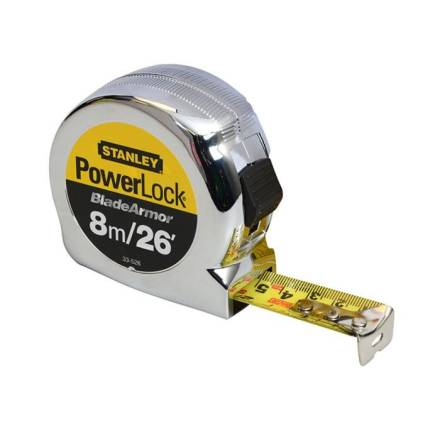 Stanley PowerLock Blade Armour Tape Measure 8m/26ft