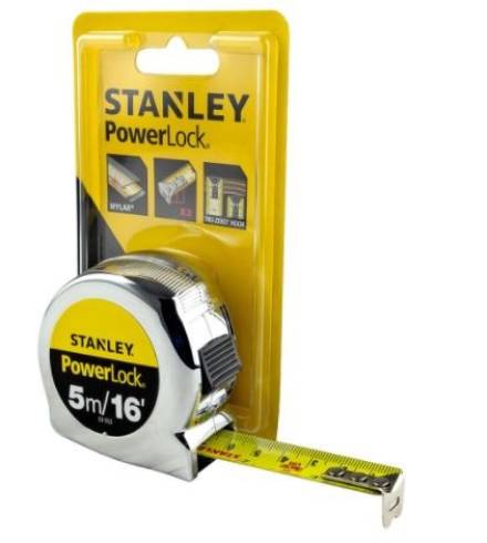 Stanley PowerLock Tape Measure 5m/16ft 19mm Blade Metric/Imperial