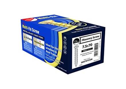 TIMCO Multi-Fix Concrete Screw TX Flat Countersunk Zinc and Yellow 7.5 x 60mm