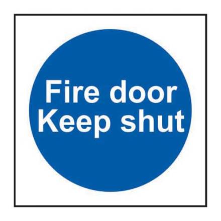 Centurion Hardware Fire Door Keep Shut Sign - Self-Adhesive Vinyl 100mm x 100mm