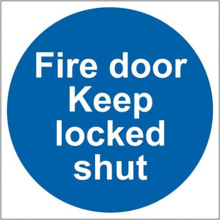 Centurion Europe Fire Door Keep Locked Shut Mandatory Sign 100 x 100mm
