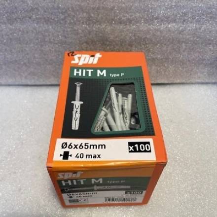 Spit Hit-M CSK M6 x 65mm Zinc Plated Nylon Hammer Fixing (100 Pack)