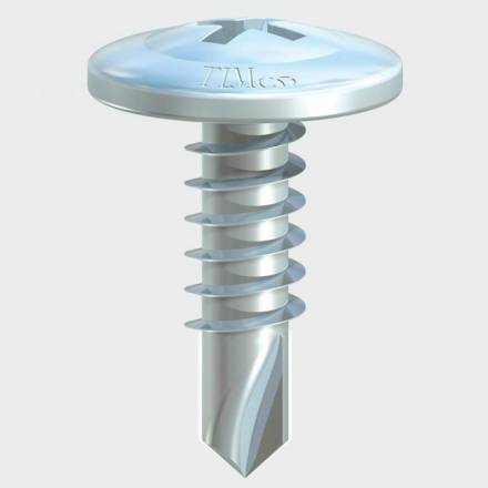 TIMCO Metal Construction Self-Drilling Wafer Head Screw BZP 4.2 x 13mm (Box of 1000)