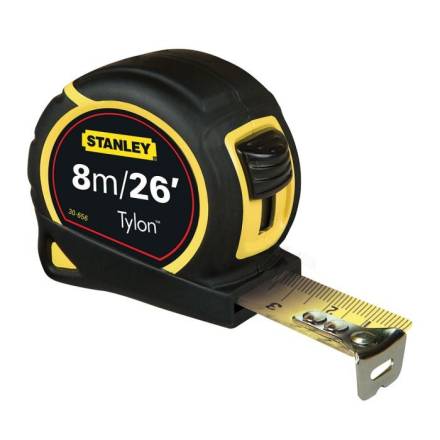 Stanley Tylon Tape Measure 8m/26ft Yellow 25mm Blade