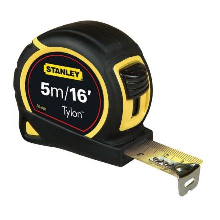 Stanley Tylon Pocket Tape Measure 5m/16ft Yellow Bi-Material Case