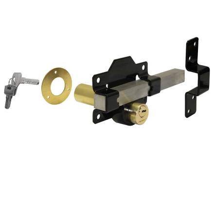 A Perry 70mm Double Locking Long Throw Gate Lock - Black (11270070BK)