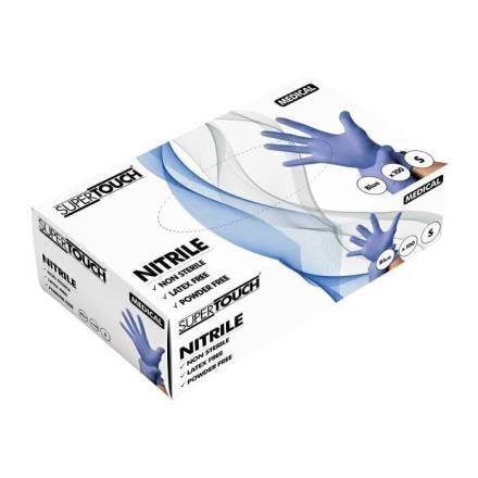 Supertouch Blue Nitrile Disposable Gloves Large - Pack of 100
