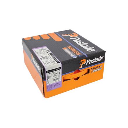 Paslode 141071 2.8mm x 63mm RG Galv-Plus Ring Shank Framing Nails 3300 Pack + 3 Fuel Cells