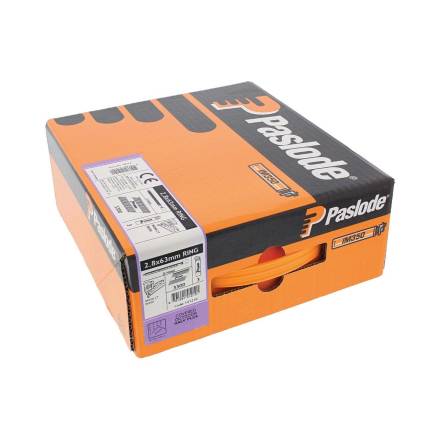 Paslode 63mm x 2.8mm Galv-Plus Ring Shank Framing Nails and Fuel Pack - 3300 Pack