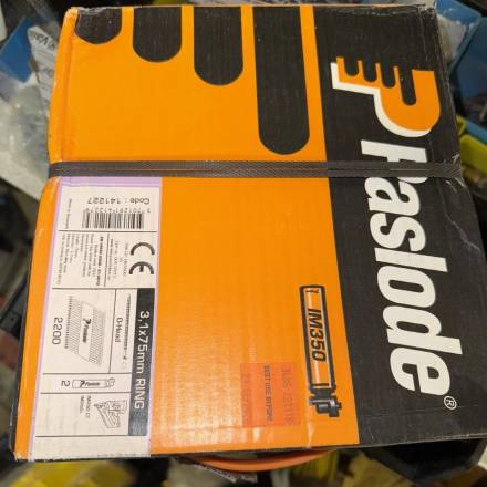 Paslode 141227 IM350 75mm x 3.1mm Ring Shank Galv-Plus Framing Nails and 2 Fuel Cells (2200 Pack)