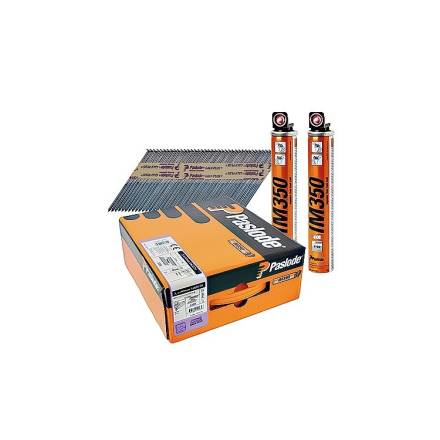 Paslode 141234 Galv-Plus Smooth Shank Nail Fuel Pack 3.1 x 90mm (2200 + 2 Fuel Cells)