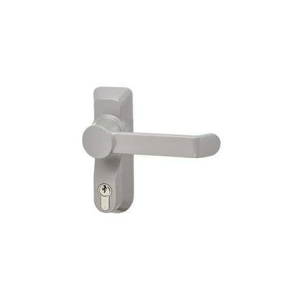 Briton 1413E/LE/SE Lever Operated Outside Access Device with Euro Profile Cylinder Silver