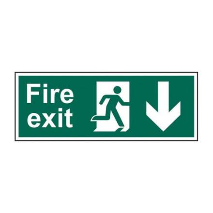 Centurion Hardware Fire Exit Running Man Arrow Down Safety Sign