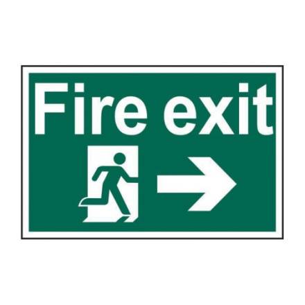 Centurion Fire Exit Running Man Arrow Right Sign 1.2mm Recyclable PP 300 x 200mm