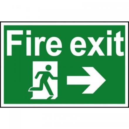 Centurion Fire Exit Running Man Arrow Right Sign 1.2mm Recyclable PP 300 x 200mm
