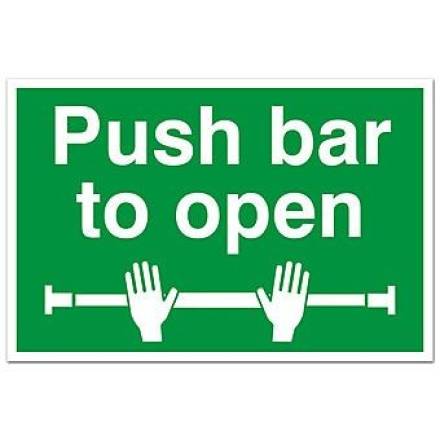 Centurion 1523 Push Bar to Open Self-Adhesive Safety Sign 300 x 200mm