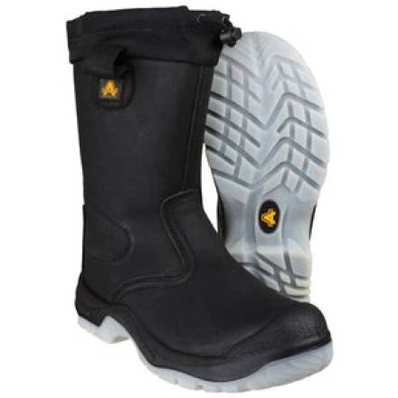 Amblers Safety FS209 Water Resistant Pull On Safety Rigger Boot Black Size 8