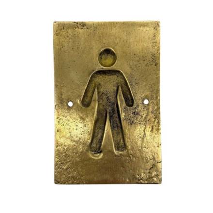 Centurion Hardware Gentleman Symbol Toilet Door Sign - Brass