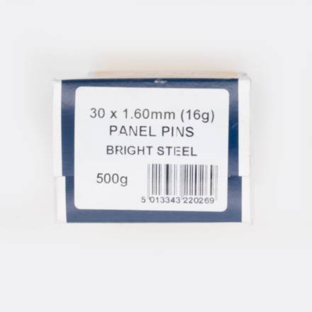 Frank Shaw 30mm x 1.60mm Bright Steel Panel Pins 500g