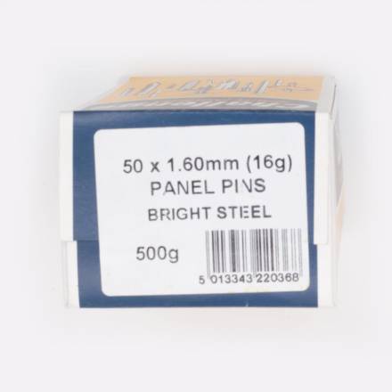 Frank Shaw 50x1.60mm Bright Steel Panel Pins 500g