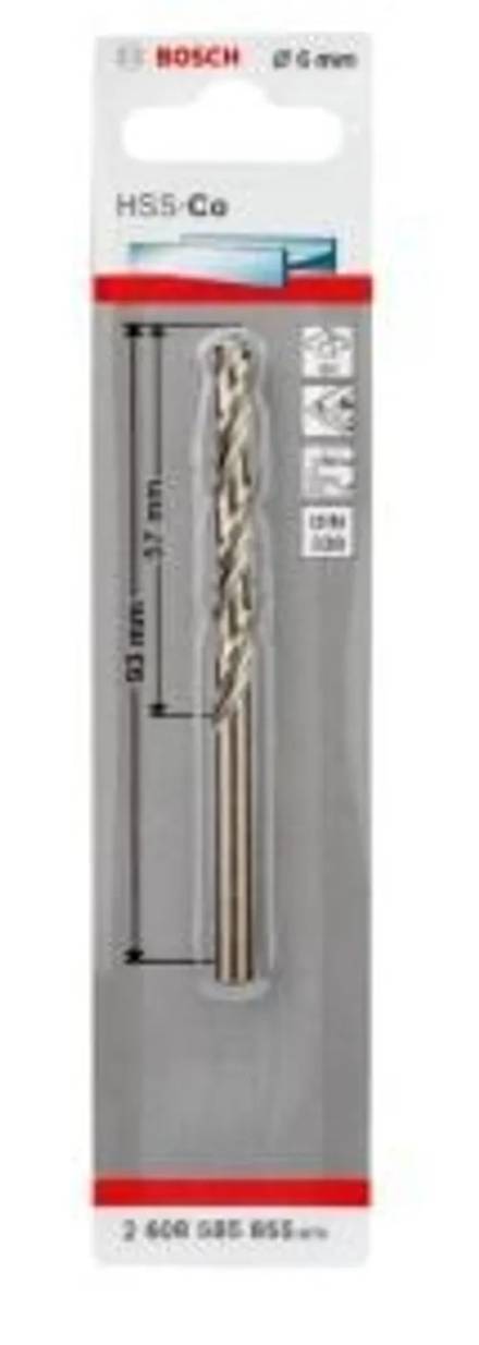 Bosch HSS-Co Metal Drill Bit 6mm x 57mm x 93mm DIN 338