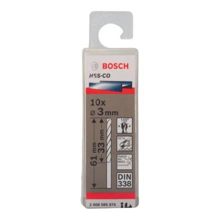 Bosch HSS-Co Metal Drill Bit 3mm - Pack of 10