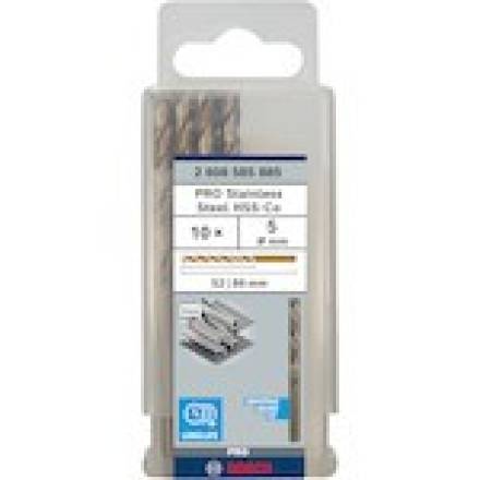Bosch HSS-Co Metal Drill Bit 5mm x 86mm DIN 338 - Pack of 10