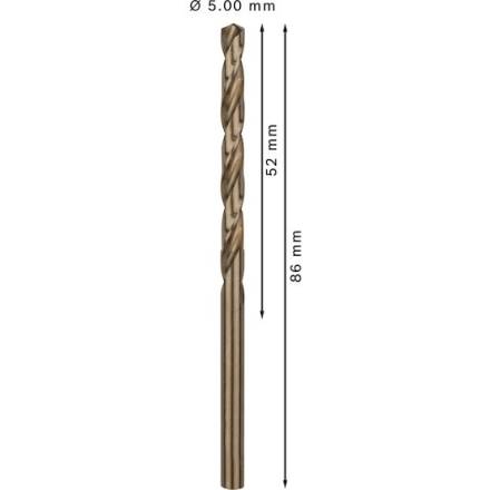 Bosch HSS-Co Metal Drill Bit 5mm x 86mm DIN 338 - Pack of 10