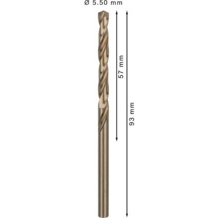 Bosch HSS-Co Metal Drill Bits 5.5mm DIN 338 - Pack of 10