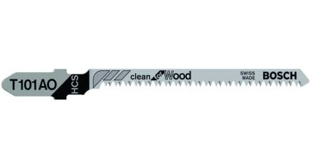 Bosch T 101 AO Clean for Wood Jigsaw Blades 83mm HCS T-Shank Pack of 5