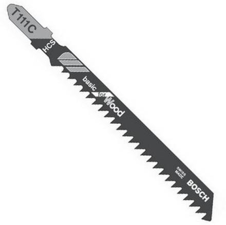 Bosch T111C Basic for Wood Jigsaw Blades 100mm HCS 5 Pack
