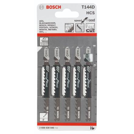 Bosch T144D Speed for Wood HCS Jigsaw Blades 100mm - Pack of 5