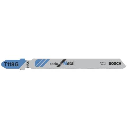 Bosch T118G Basic for Metal HSS Jigsaw Blades T-Shank 92mm Pack of 5