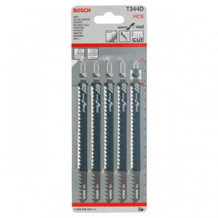 Bosch T344D Speed for Wood HCS Jigsaw Blades 152mm - Pack of 5