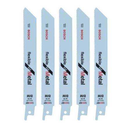 Bosch S922EF Flexible for Metal Reciprocating Sabre Saw Blades BiM 150mm 18 TPI Pack of 5