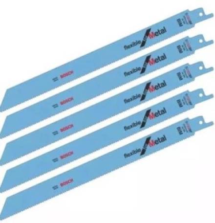 Bosch S1122EF Flexible Sabre Saw Blades for Metal 225mm 18TPI BiM - Pack of 5
