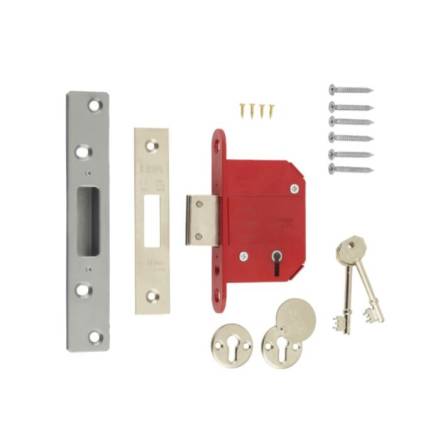 Era Fortress 5 Lever British Standard Mortice Deadlock 64mm Satin Chrome