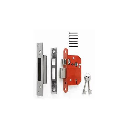Era Fortress 5 Lever British Standard Mortice Sashlock 64mm Satin Chrome