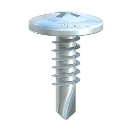 TIMCO Baypole Screws Wafer Flange PH2 Self-Drilling Point BZP 4.8 x 80mm (Box of 200)
