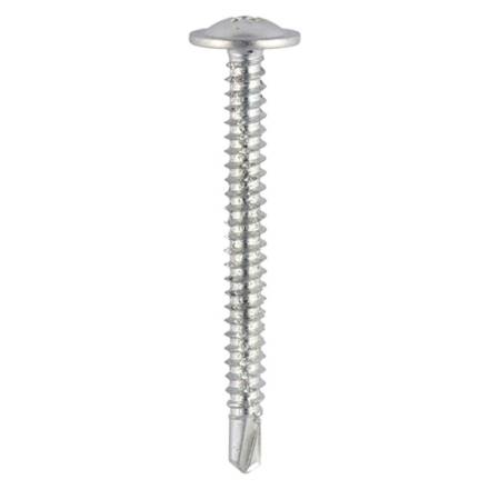 TIMCO Baypole Screw BZP PH2 Self-Drilling Wafer Flange 4.8 x 100mm Box of 200