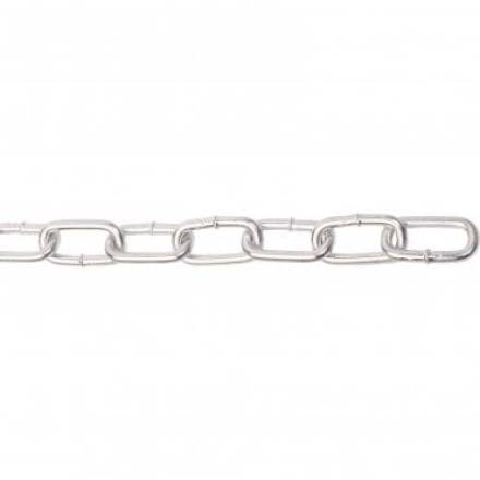 A Perry 5mm x 28mm Straight Link Side Welded Chain BZP Per Metre