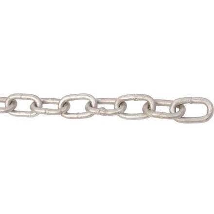 A Perry 6mm x 33mm Galvanised Long Link Side Welded Steel Chain (Per Metre)