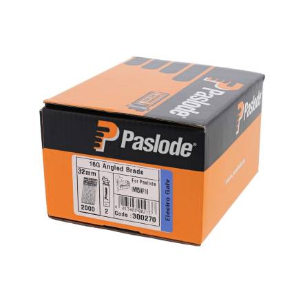 Paslode F16 x 32mm Electro-Galvanised Angled Brad Nail Fuel Pack - Box of 2000