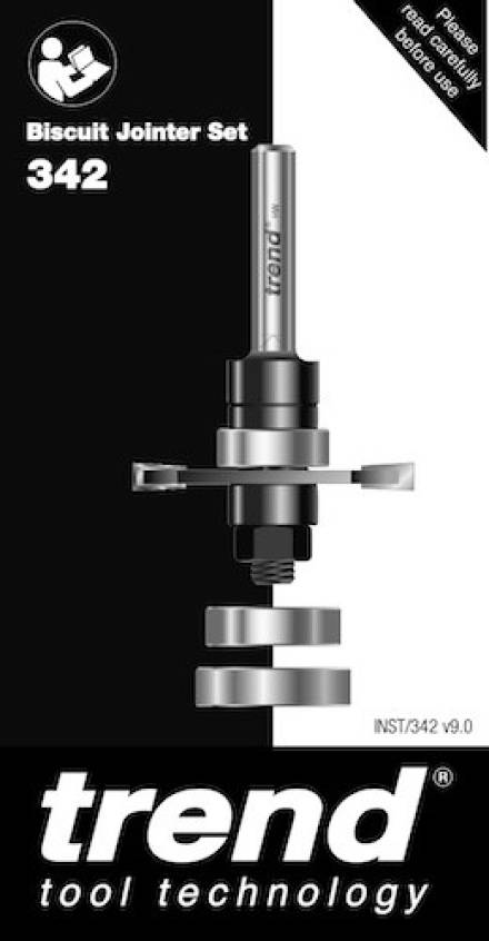 Trend 342X1/4TC 1/4" Shank TCT Biscuit Jointer Router Cutter Set