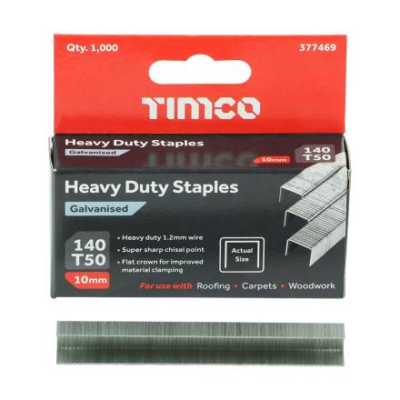 TIMCO Firmahold Heavy Duty Chisel Point Galvanised Staples 10mm - Pack of 1000