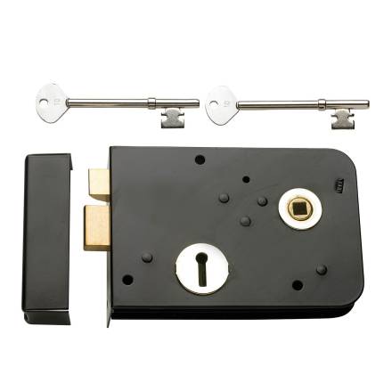 A Perry No.37GR Rim Lock Right Hand Black 150mm (6")