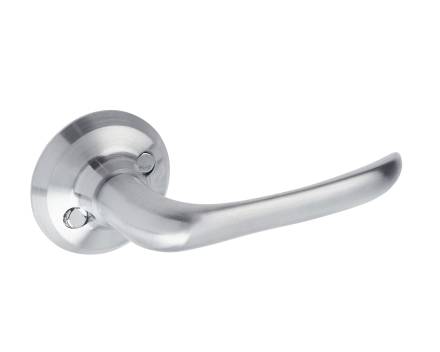 Assa Abloy 696 Classic Unsprung Lever on Round Rose Handle Satin Chrome