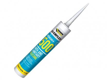 Sika Everbuild Everflex 500 Bath and Sanitary Silicone Sealant White 290ml